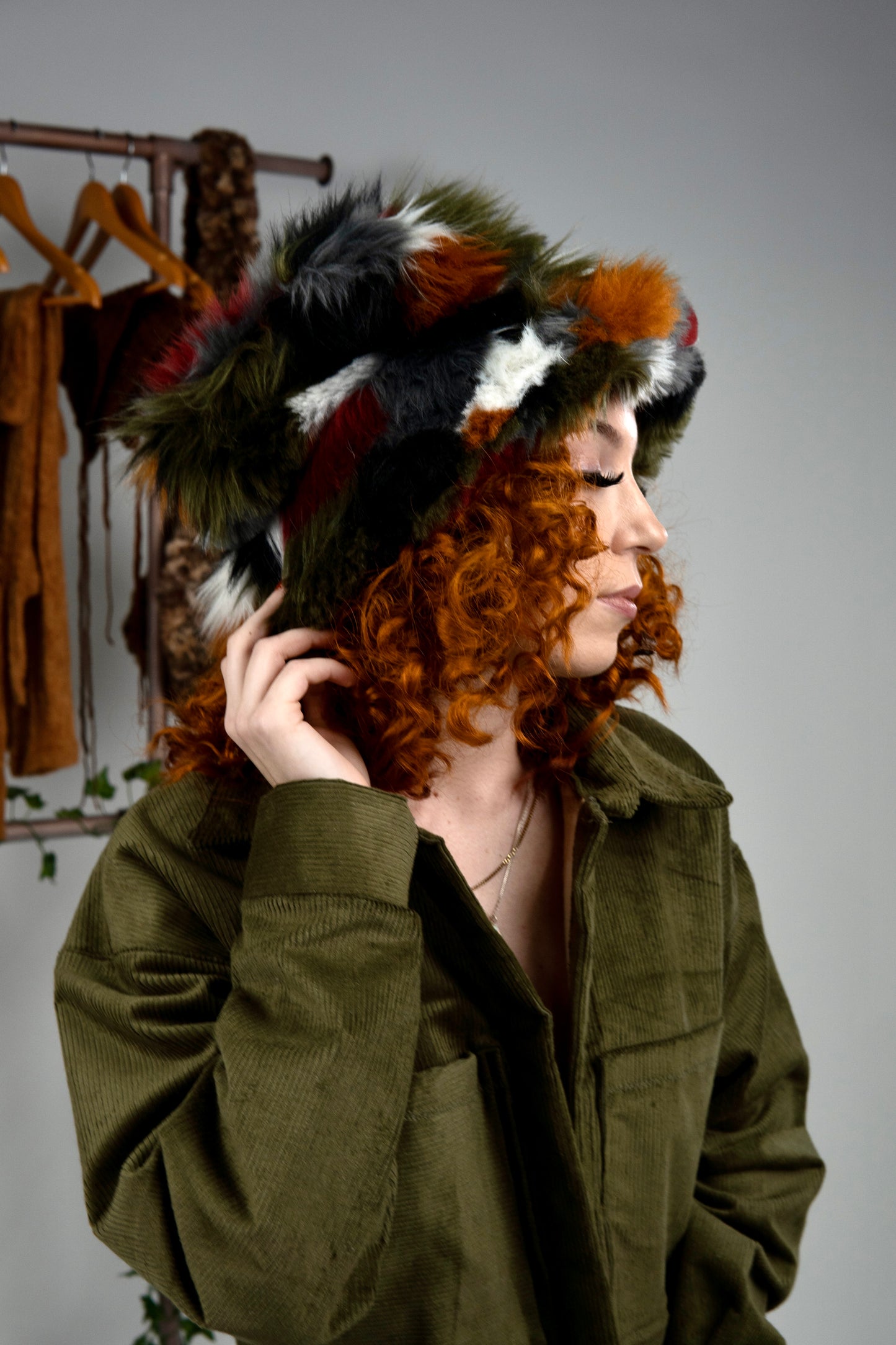spot on fur bucket hat